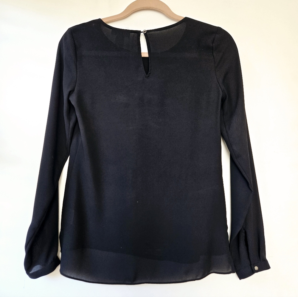 Bar III Long-Sleeve Ruffle Front Top - Picture 5 of 9